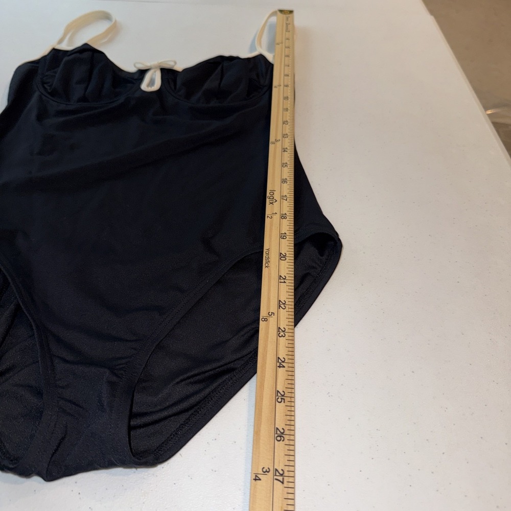 Kate Spade New York Women's Bow Swimsuit, Black And White Sz Large - Picture 8 of 11